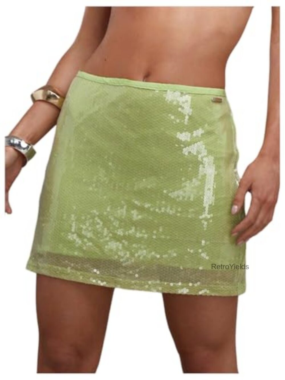 Sequin Bodycon Mini Skirt Mid Waist Party Night Out
